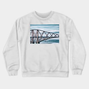 A train crosses the Forth Rail Bridge, Scotland Crewneck Sweatshirt